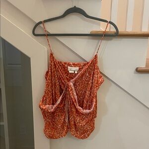 Anthropologie Floral Orange Women's Top